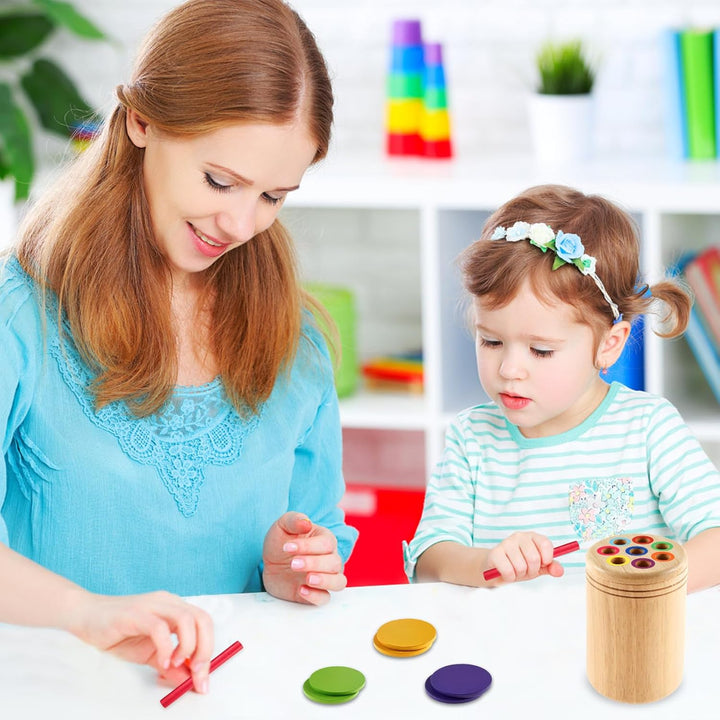 2 In 1 Montessori Spielzeug ab 1 2 3 jahr, Sensorik Spielzeug Holz Sortier und Stapelspielzeug Holzs