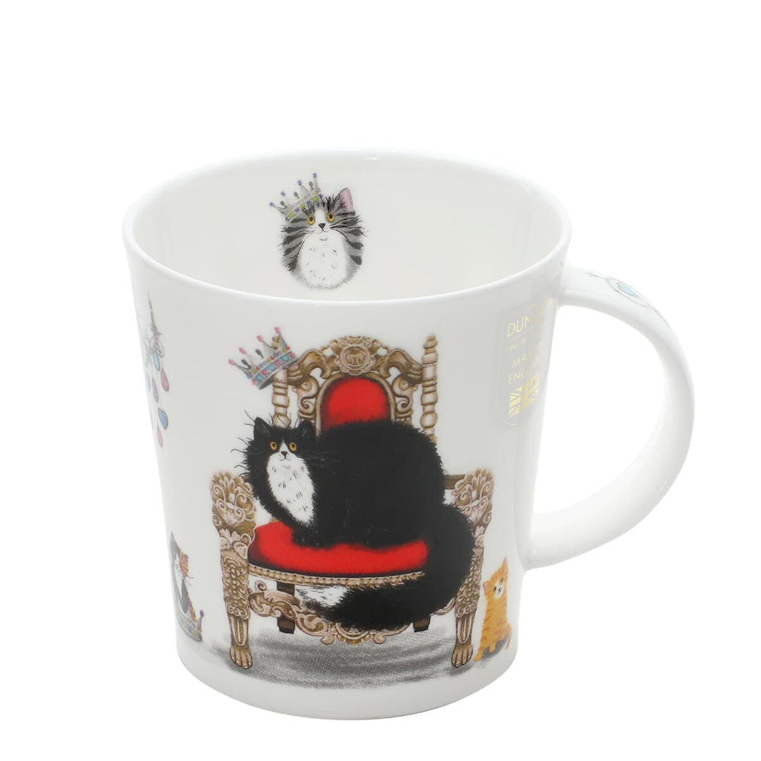 LO-REGC-BW Tasse mit Katzenmotiv, aus feinstem Knochenporzellan, 0,32 cm, Schwarz / Weiss