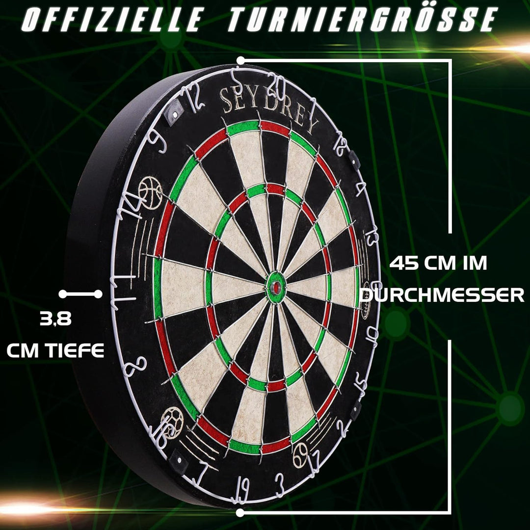Seydrey Dartscheibe Kork Dartscheibe mit Pfeilen Offizielles Steeldartscheibe Dartscheibe Steeldart