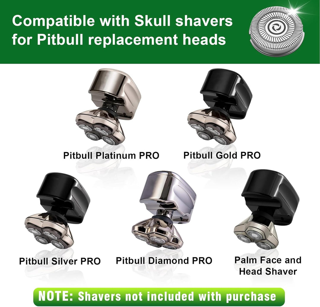 Ersatzkopf passend für Skull Shaver Pitbull Elektrorasierer (8 Stück) 8 Stück., 8 Stück.