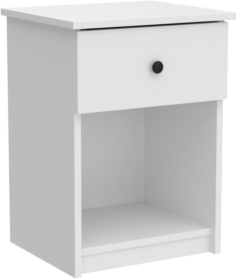 Furinno Lucca Nachttisch, Spanplatte, Weiss, 2-Pack Weiss 2-Pack, Weiss 2-Pack