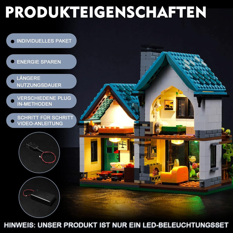 Led Licht Set für Lego 31139 Creator Gemütliches Haus Set (Kein Lego-Modell), Dekorationsbeleuchtung