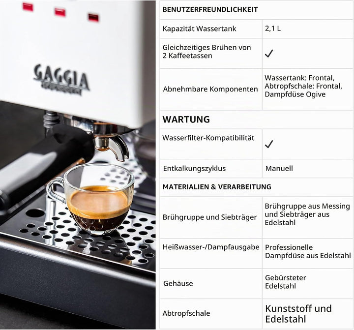 Gaggia Classic Evo weiss RI9481/13 Polarweiss, Polarwei&amp;