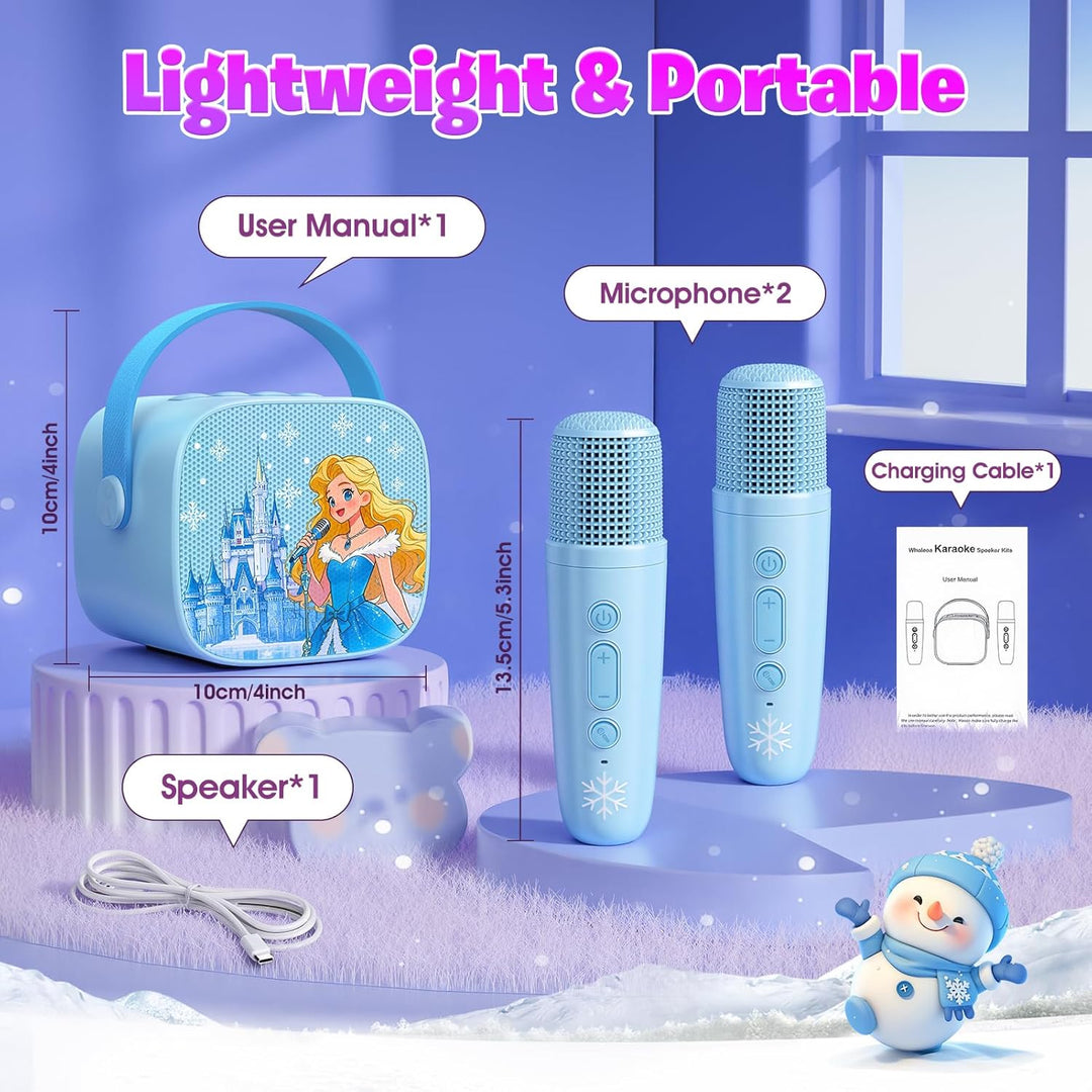 Braxel Karaoke Maschine mit 2 Bluetooth Mikrofon Kinder, Weihnachts Geschenke Spielzeug für Mädchen