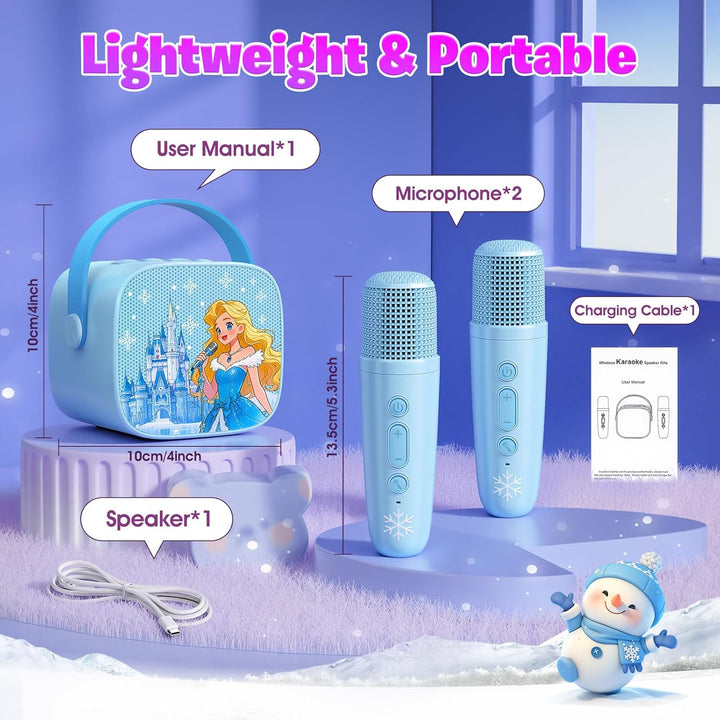 Braxel Karaoke Maschine mit 2 Bluetooth Mikrofon Kinder, Weihnachts Geschenke Spielzeug für Mädchen