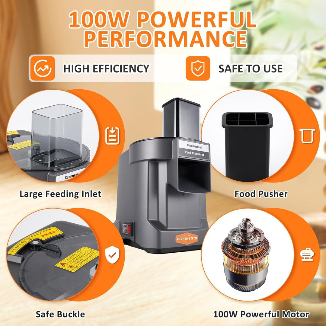 YUCHENGTECH Elektrischer Gemüseschneider Würfel 100W Elektrischer Gemüse Würfelschneider mit 3 Kling