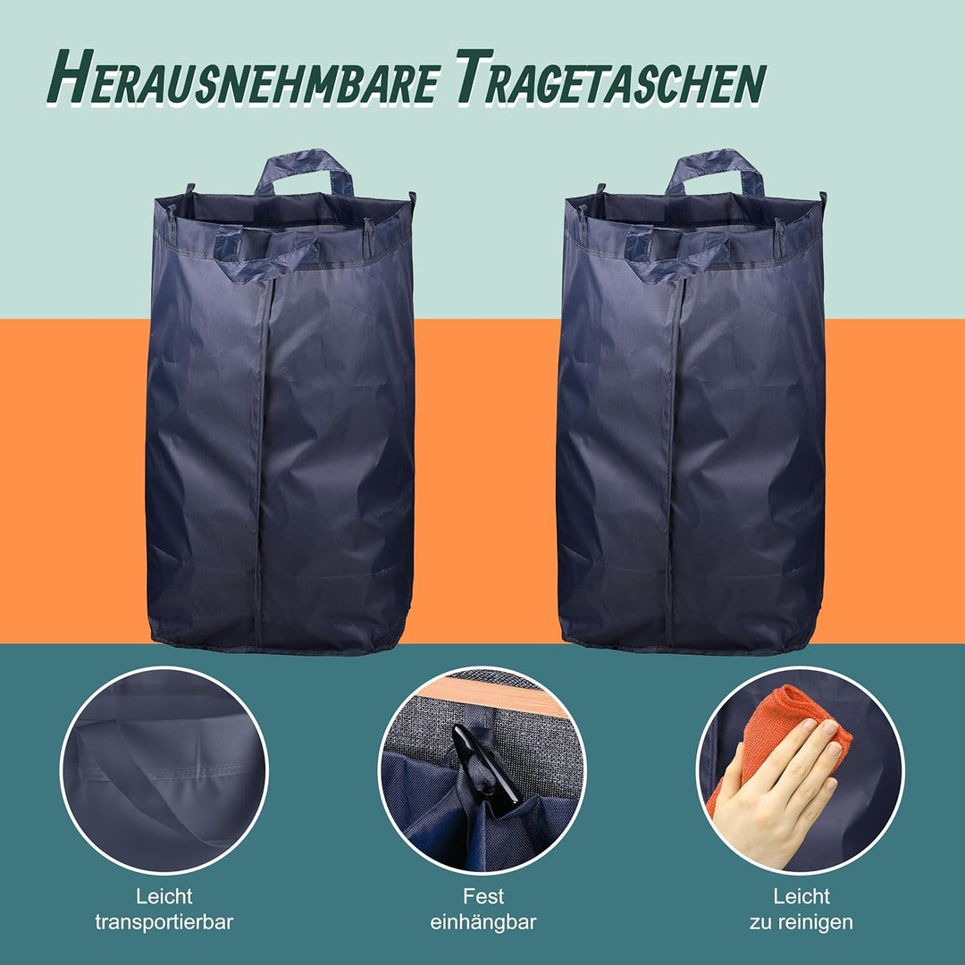 Relaxdays Pfandflaschen Sammelbehälter, 170 L, bis 100 Flaschen, 2 Innenbeutel, Flaschensammler für