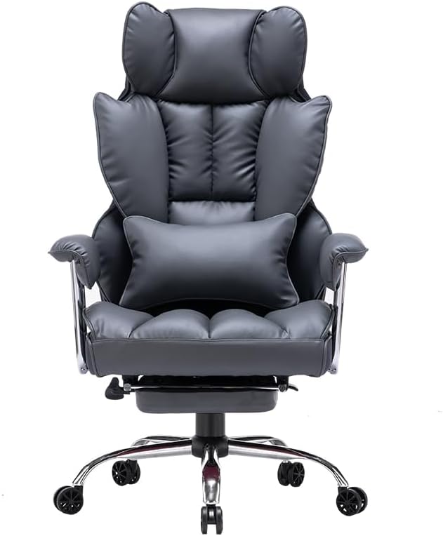 Efomao bürostuhl,PU Leder bürostuhl ergonomisch,schreibtischstuhl,Office Chair 200KG,Verstellbarer D
