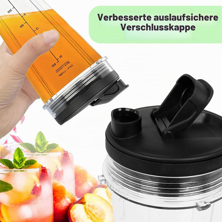 2er Pack 24oz Ersatzbecher kompatibel mit Ninja Blender – Smoothie Becher mit Deckel & Reinigungsbür