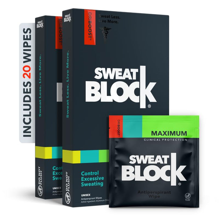 SWEATBLOCK Antiperspirant (2 Box) Ärtztliche Stärke Hypoerdose Antiperspirant - Empfohlen um übermäs