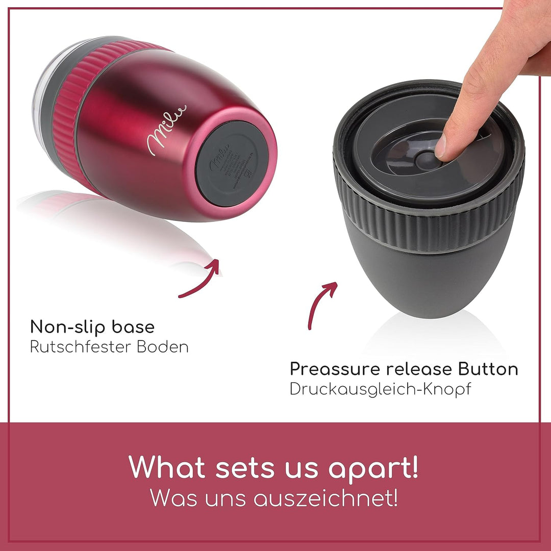 Milu Müslibecher to go 400ml MüsliMax I isolierter Edelstahl Joghurtbecher für Müsli I auslaufsicher