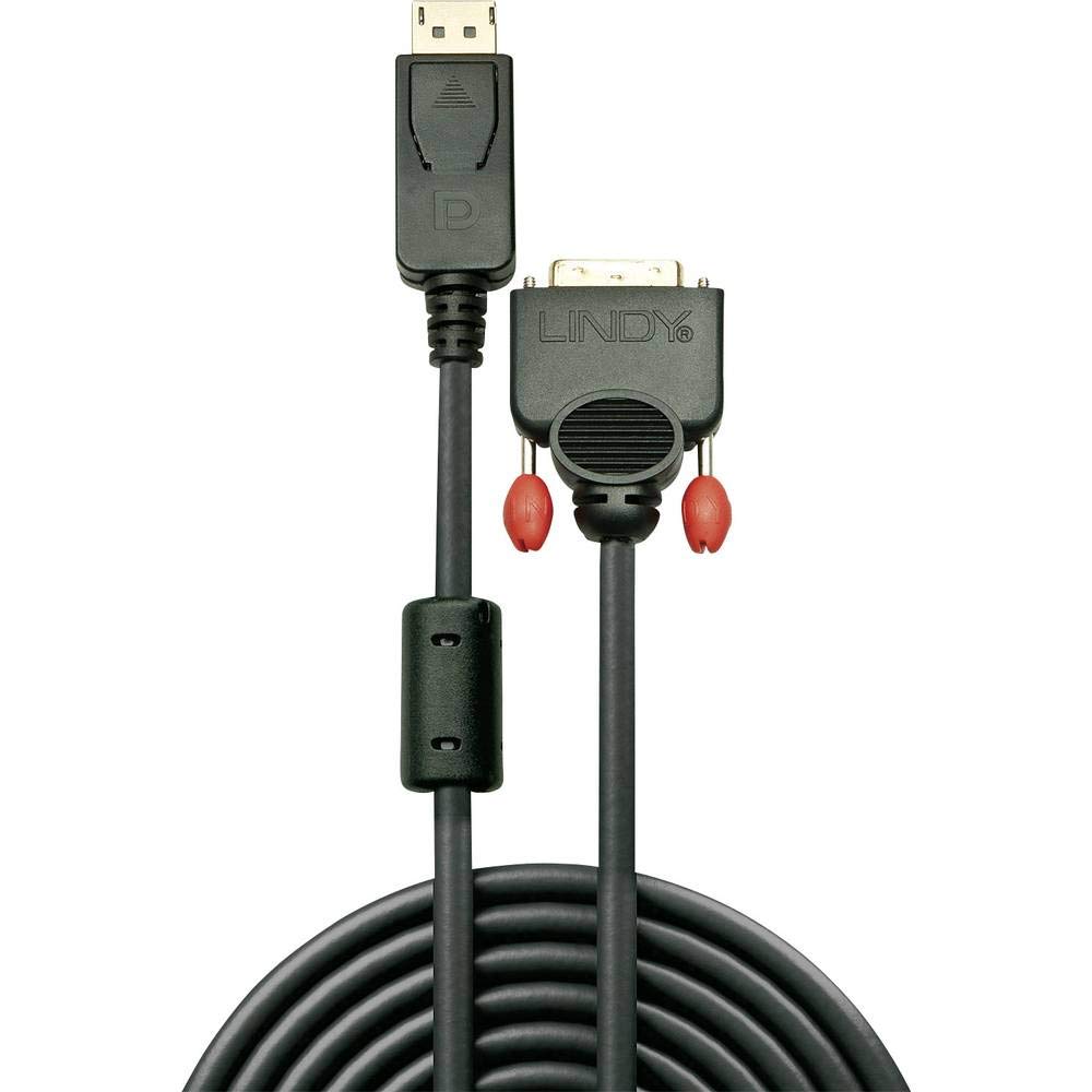 LINDY DisplayPort/DVI Anschlusskabel 5.00m 41493 Schwarz [1x DisplayPort Stecker - 1x DVI-Stecker