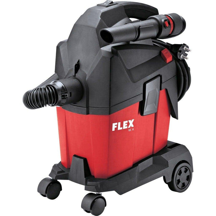 Flex Werkstattsauger VC 6 L MC (1200 Watt, kompakter Trockensauger mit Tragegurt, Behälter 6 l, Saug