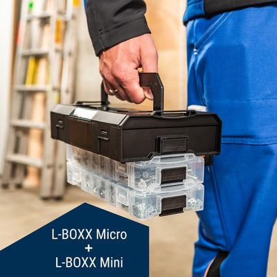 L-BOXX Micro – Transparente, stapelbare Kleinteilebox - Sortierbox mit flexiblen Trennwänden 259 x 1