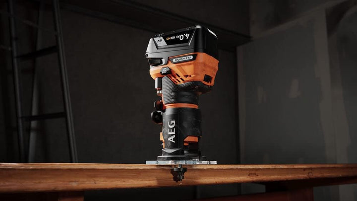 AEG 18 V Pro18V Brushless Akku-Kantenfräser, BOF18BL2-0, ohne Akku u. Ladegerät Kantenfräse 18 V, Ka