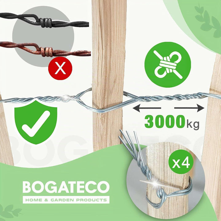 BOGATECO Staketenzaun Haselnuss Kastanie | Holz-Zaun 50 cm Hoch &amp; 500 cm Lang | Lattennabstand 4-5 c