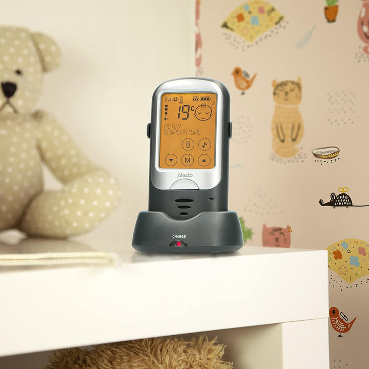 Alecto DBX68GS - Babyphone - Babyfon mit 1km Reichweite - Wiederaufladbare Eltern-Baby-Einheit - Tou