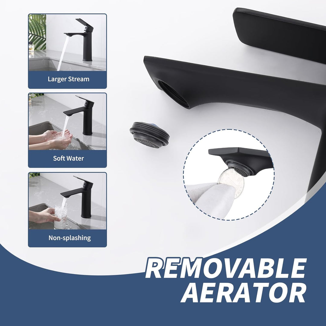 HOMELODY Wasserhahn Bad Schwarz Waschtischarmatur Mischbatterie Bad Armatur Badezimmer Waschbeckenar