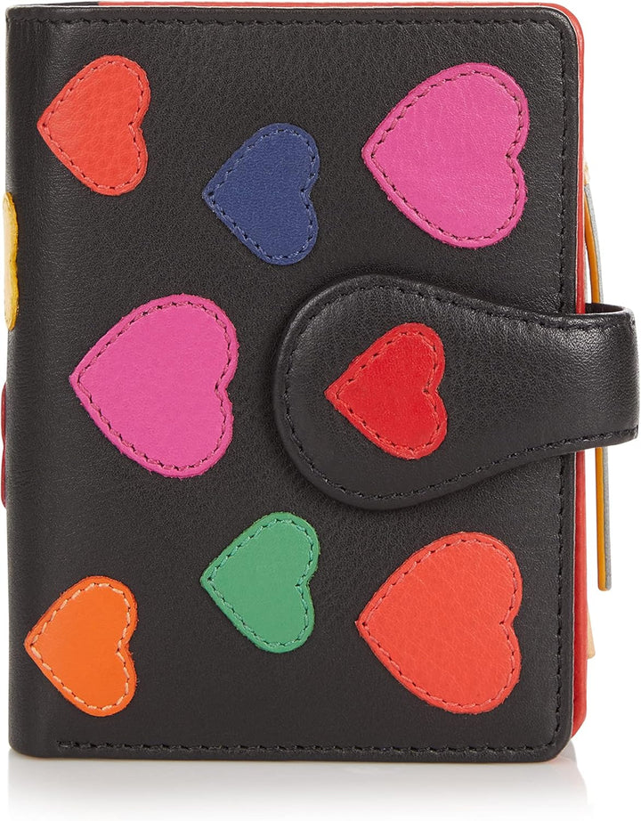 VISCONTI 100% Pur Leder Portemonnaie Damen RFID Schutz Geldbeutel Geldbörse Bifold Mehrfarbig Portmo