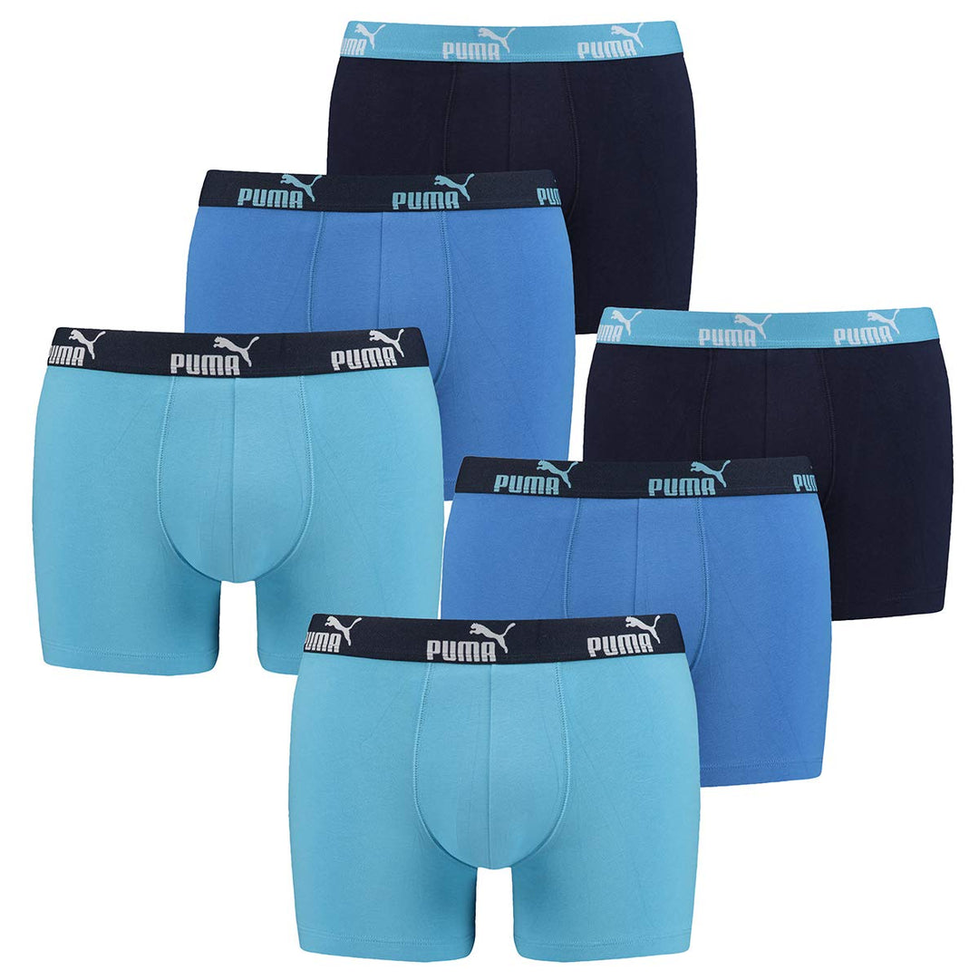 PUMA 6 er Pack Boxer Boxershorts Herren Unterwäsche sportliche Retro Pants XL 101 - Blue Combo, XL 1