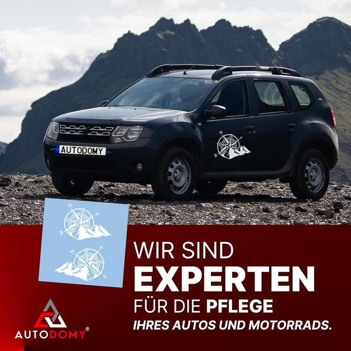 Autodomy Kompass Off Road Windrose Aufkleber Paket 2 Stück | Kompass Aufkleber Wohnmobil und Auto od