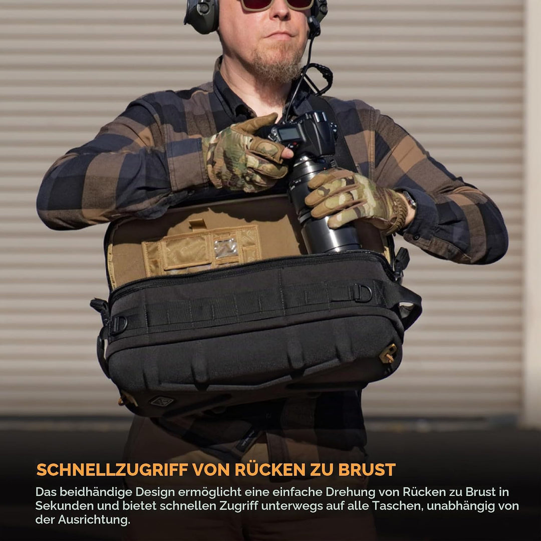 HAZARD 4 Plan-B Hard: Go-Bag Shell Sling-Pack Schwarz, Schwarz