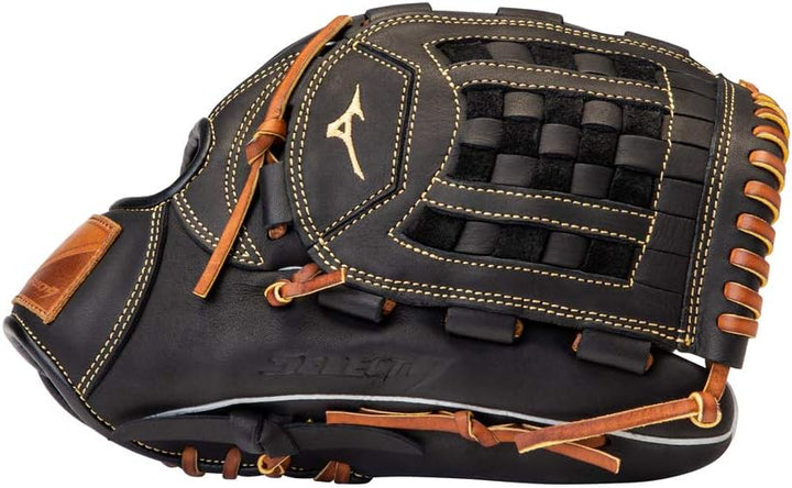 Mizuno Select 9 Baseballhandschuh Serie Rechte Hand Wurf 30,5 cm Schwarz/Braun Arched Tartan Web, Re