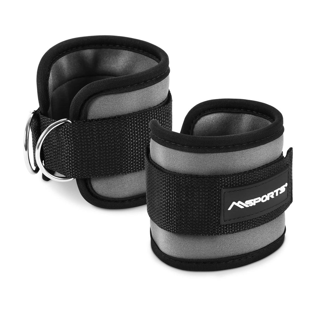 MSPORTS Fussschlaufen Premium - für Fitness Training am Kabelzug - (2 Stück) Ankle Straps für Frauen