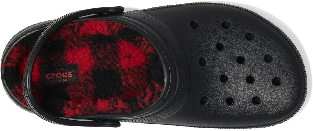 Crocs Classic Clog - Seasonal Graphic (Little Kid/Big Kid) 28 EU Buffalo Plaid Black Varsity Red 1,