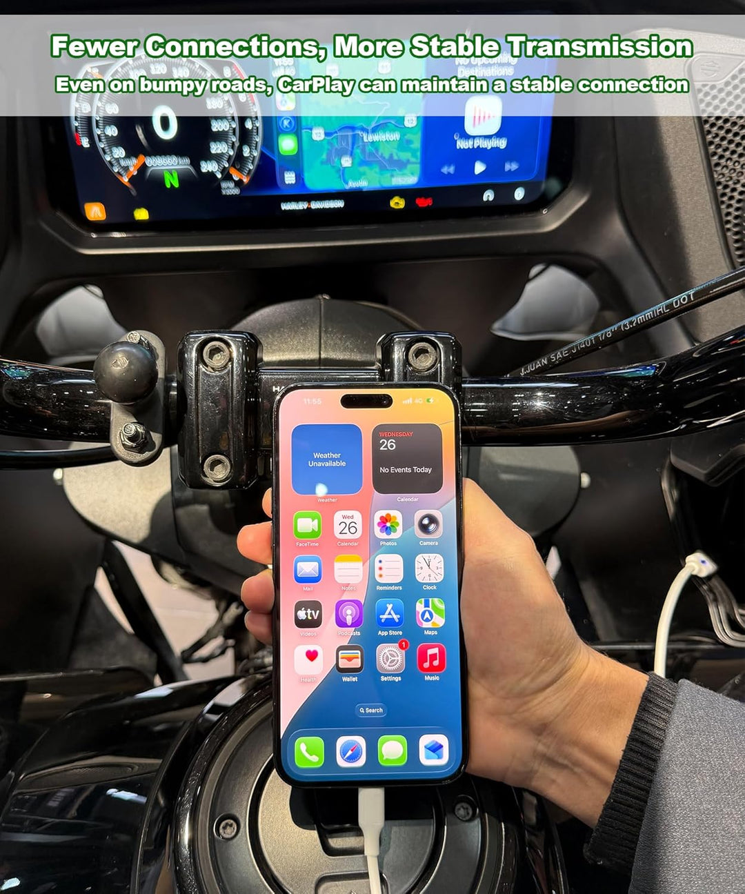 USB-A auf USB-C CarPlay-Aktivatorkabel für Motorräder, unterstützt das Laden, Android-Auto-Headset-B