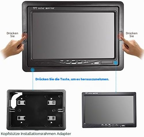 12 V-24 V 17,8 cm Auto TFT LCD-Bildschirm HD Monitor + Bus LKW-Anhänger 18LEDs IR-Nachtsicht wasserd