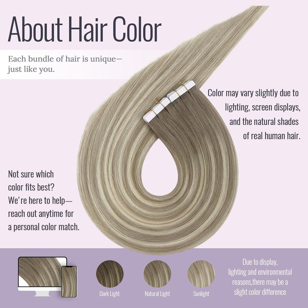 Fshine Tape in Extensions Echthaar 30cm 30g 20 Stücke Haarverlängerung Echthaar Tape in Extensions B