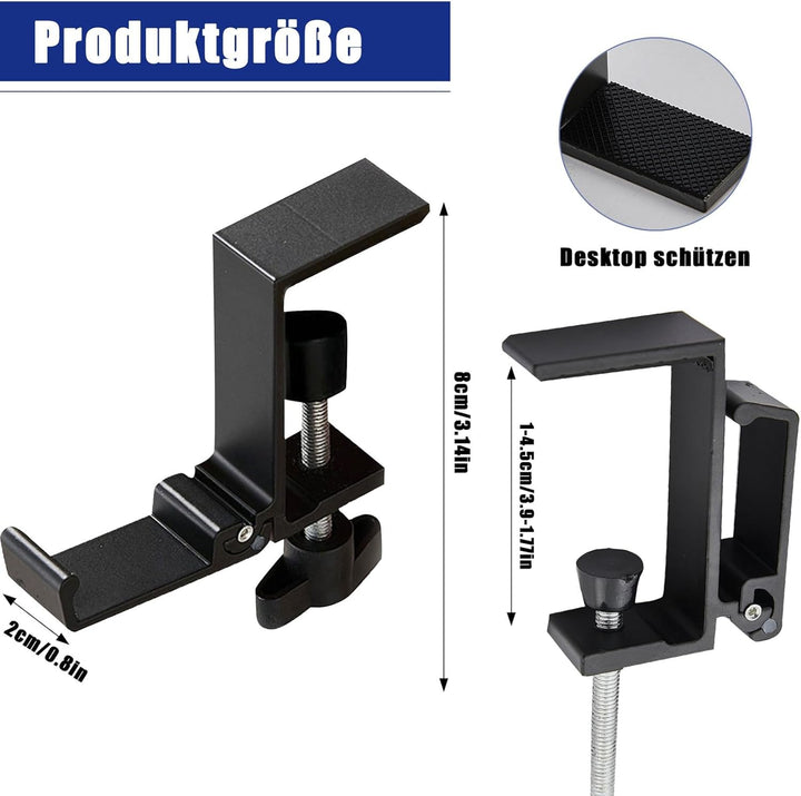 Headphone Stand, Einstellbarer KopfhöRerstäNder Als KopfhöRerhalterung & KopfhöRer Haken, Klappbar,