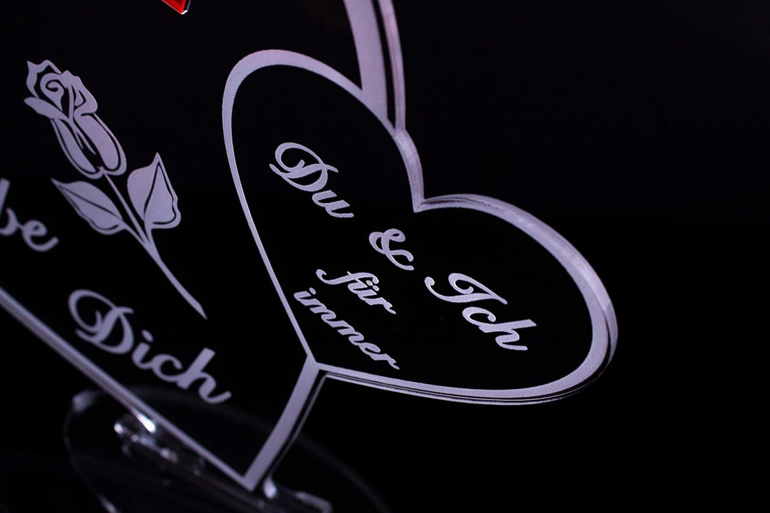 Acryl Schild in Doppelherz Form Liebe Mama, Perfekt zu Muttertag oder Weihnachten, mit Lasergravur,