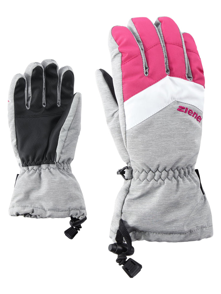 Ziener Kinder LETT AS glove junior Ski-Handschuhe/Wintersport | wasserdicht, atmungsaktiv 3 grau (li