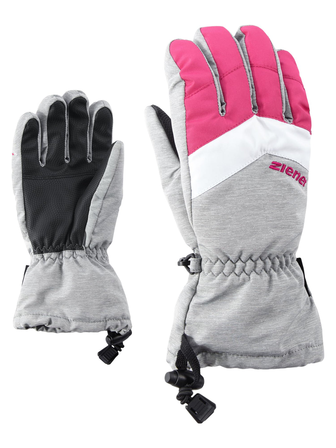 Ziener Kinder LETT AS glove junior Ski-Handschuhe/Wintersport | wasserdicht, atmungsaktiv 7.5 grau (