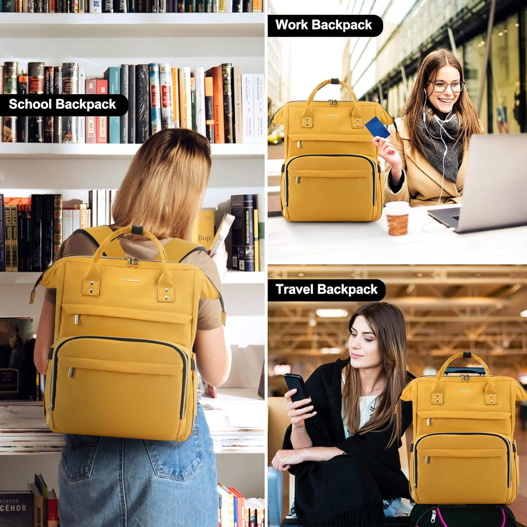 LOVEVOOK Laptop Rucksack Damen 15,6 Zoll, Wasserdicht Schulrucksack Mädchen Teenager Schultasche mit
