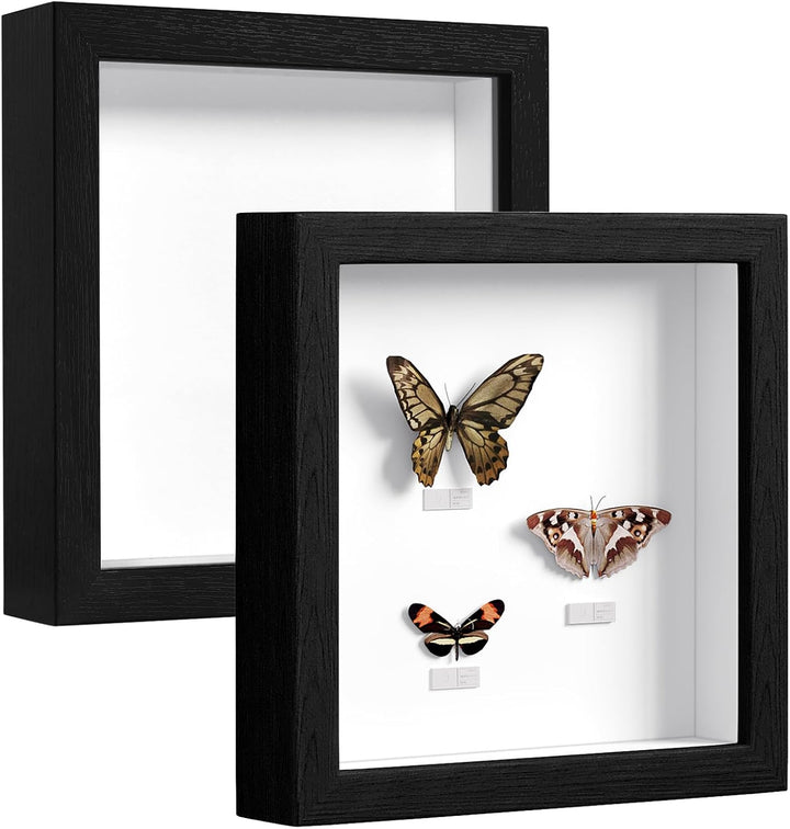 EUGAD 2er Pack 3D Bilderrahmen zum Befüllen, Objektrahmen 20x20 cm, tiefer Rahmen für Objekte bis 3