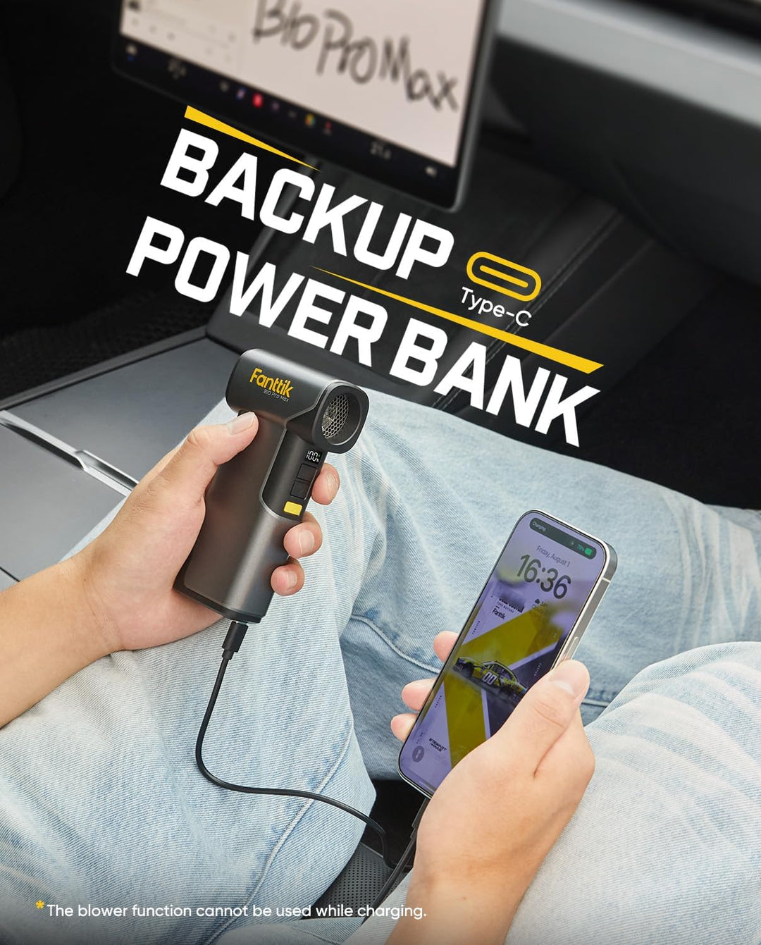 Fanttik B10 Pro Max Elektrischer Druckluftreiniger, 130.000 U/min bürstenloser Motor, Druckluftreini