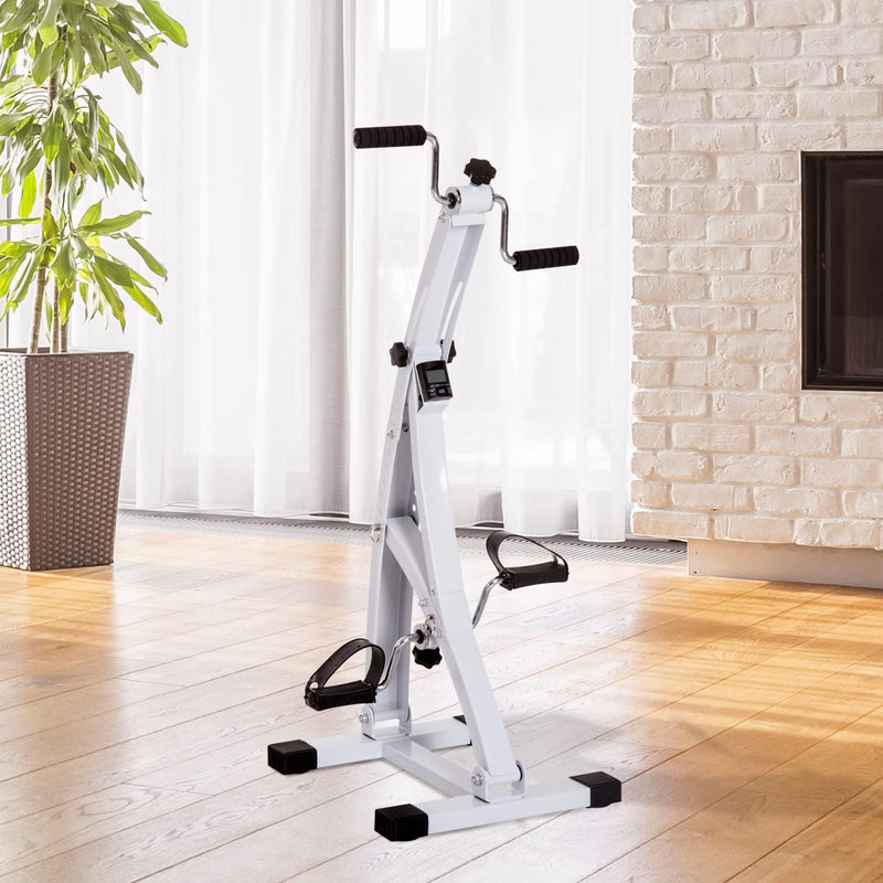 HOMCOM Heimtrainer Bewegungstrainer Pedaltrainer für Senioren Stahl Schwarz/Weiss 41 x 42,5 x