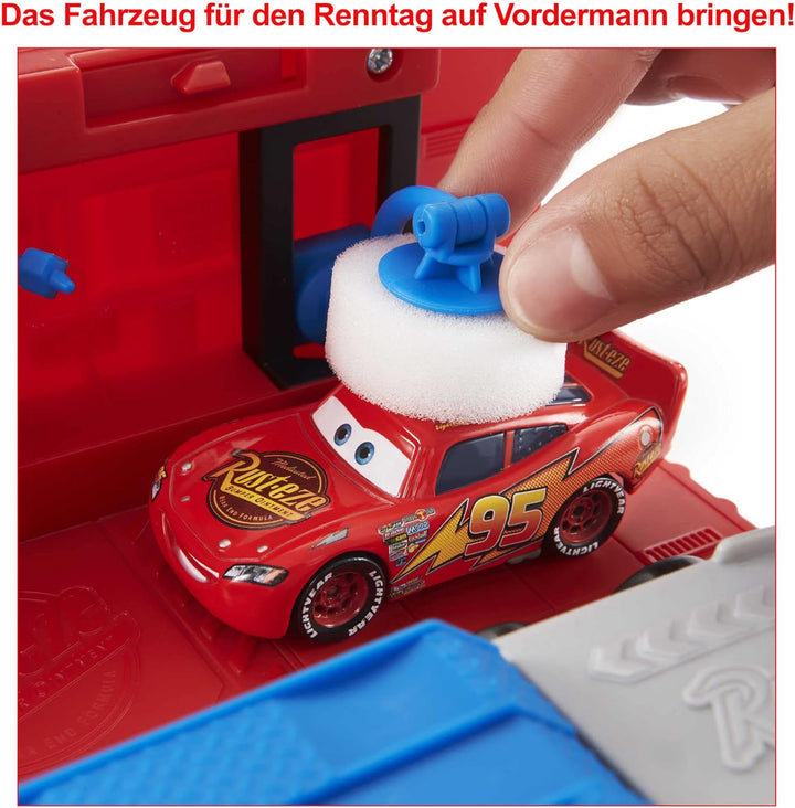 Disney Pixar Cars HDC75 - Tuning Mack Spielset, 2-in-1 Spielzeugtruck und Tuning-Station mit Starter