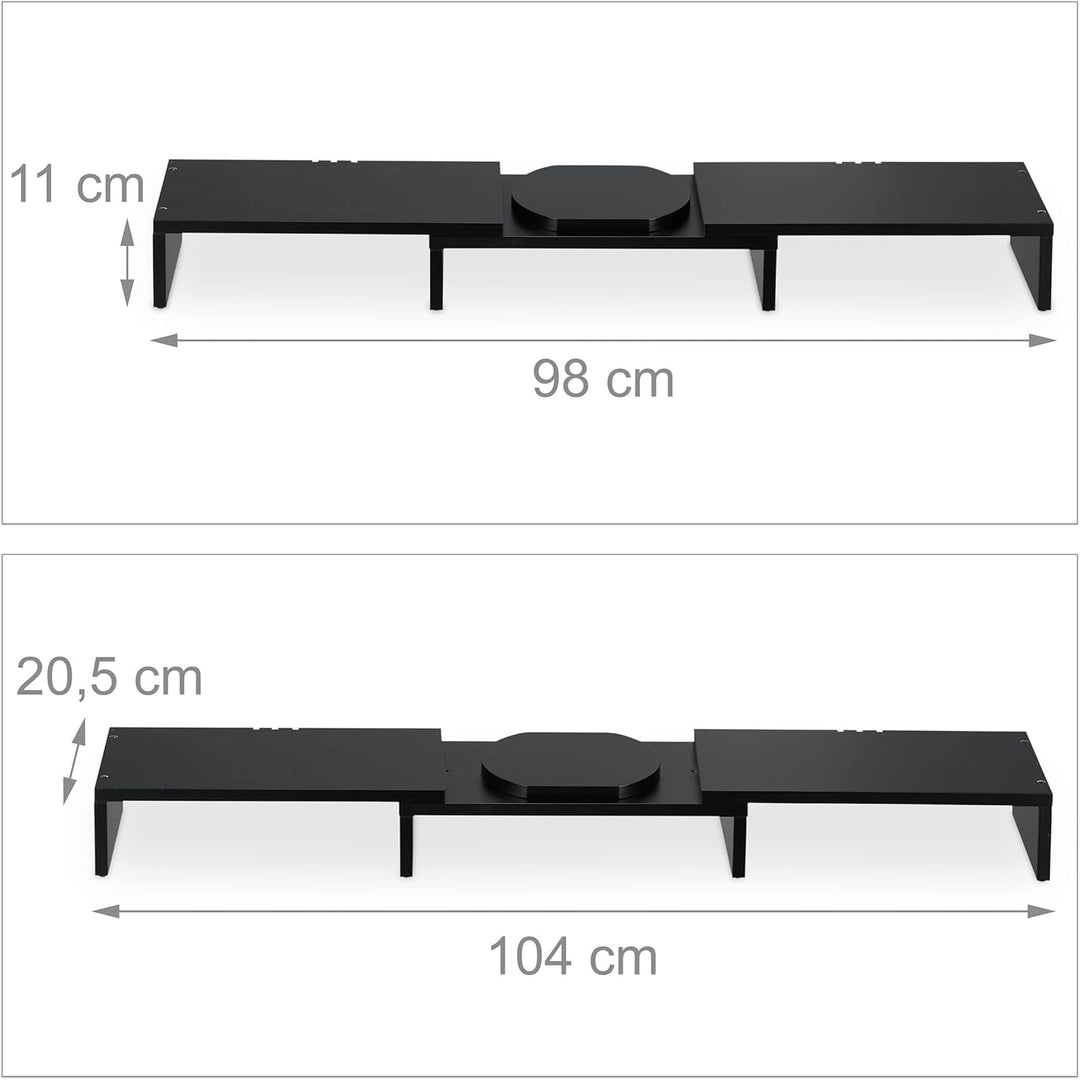 Relaxdays Monitorständer für 2 Monitore, verstellbar, ergonomisches Arbeiten, Bildschirmerhöhung Sch