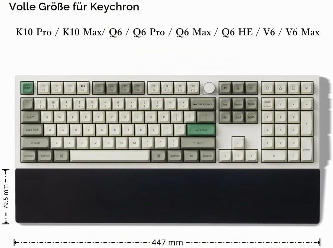 Keychron Silikon-Handballenauflage mit Hexagon-Struktur | Rutschfeste Oberfläche &amp; Ergonomisch | Ent