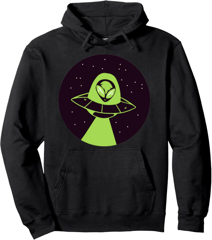 Cute Alien Space Ship From Outer Space Funny Pullover Hoodie