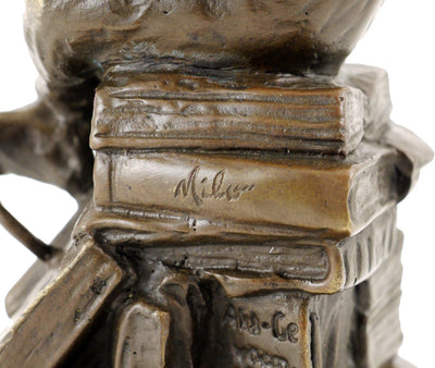 Wolfgang Hugo Rheinhold - Skulptur AFFE mit Schädel in Bronze - signiert Milo - Kunst Kaufen - Skulp