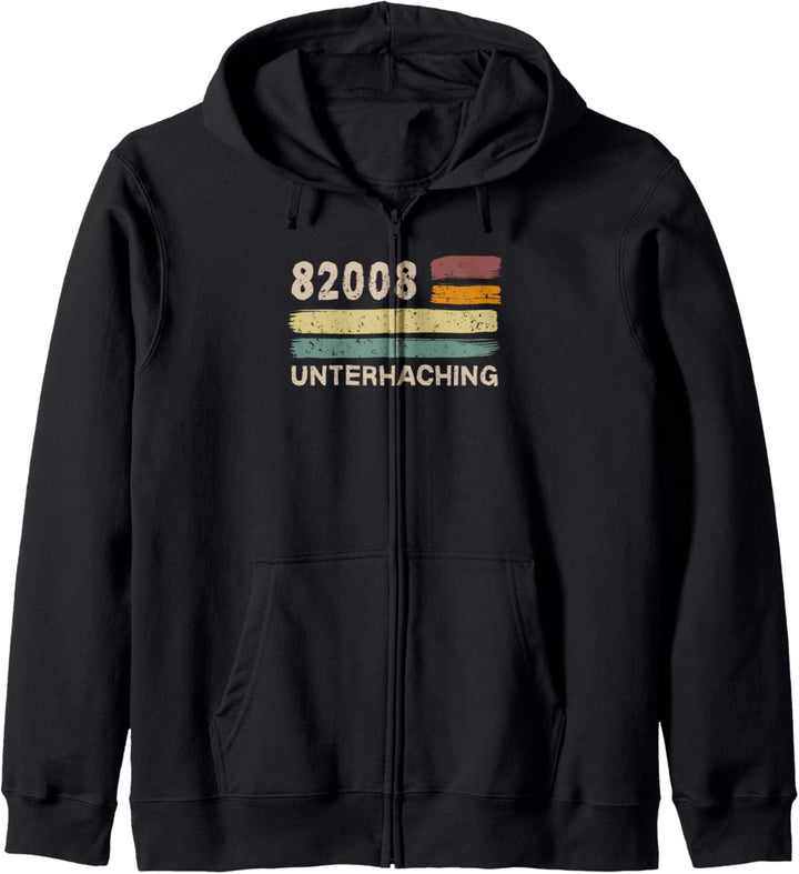 Retro 82008 Unterhaching Vintage Gemeinde PLZ Kapuzenjacke