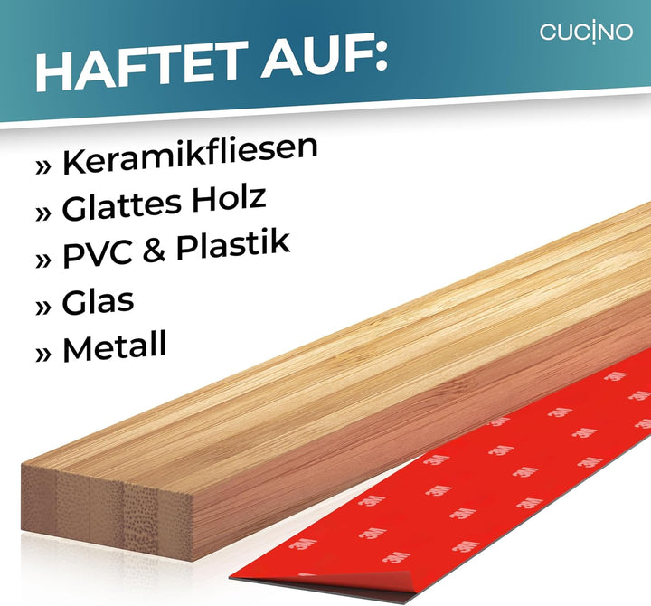 Magnetleiste Messer mit extra starkem Magnet - Vergleichssieger 2022 - Einfache Montage mit 3M Klebe