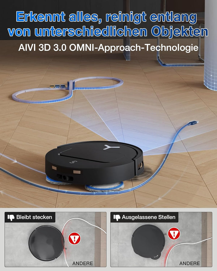 ECOVACS DEEBOT T50 PRO Omni Saugroboter mit Wischfunktion, Ausfahrende Seitenbürste und Wischmopp, 1