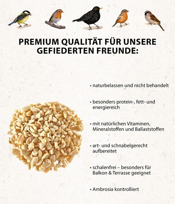 Dehner Natura Wildvogelfutter, gehackte Erdnüsse, 20 kg 20 kg (1er Pack) Single, 20 kg (1er Pack) Si