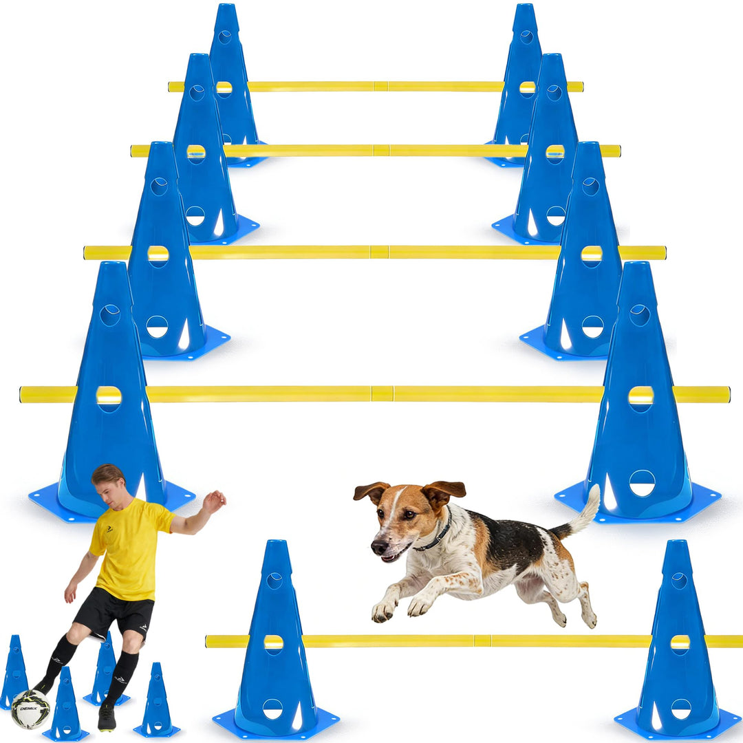 Shengruili Agility Set Hunde,Steckhürdenset Hund,Hund Hürden,Kinder Agility Hürden Hindernisse mit 8